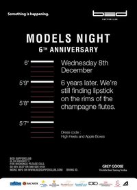 Models Night 6th Year Anniversary at Bed