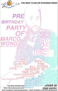 Bangkok The Club Khaosan with DJ Marco Wong’s PRE-Birthday Bash