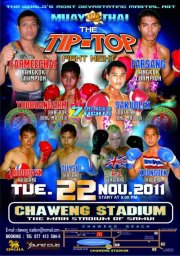 Samui Chaweng Boxing Stadium Thai Boxing Tip Top Fight 22 Nov Night